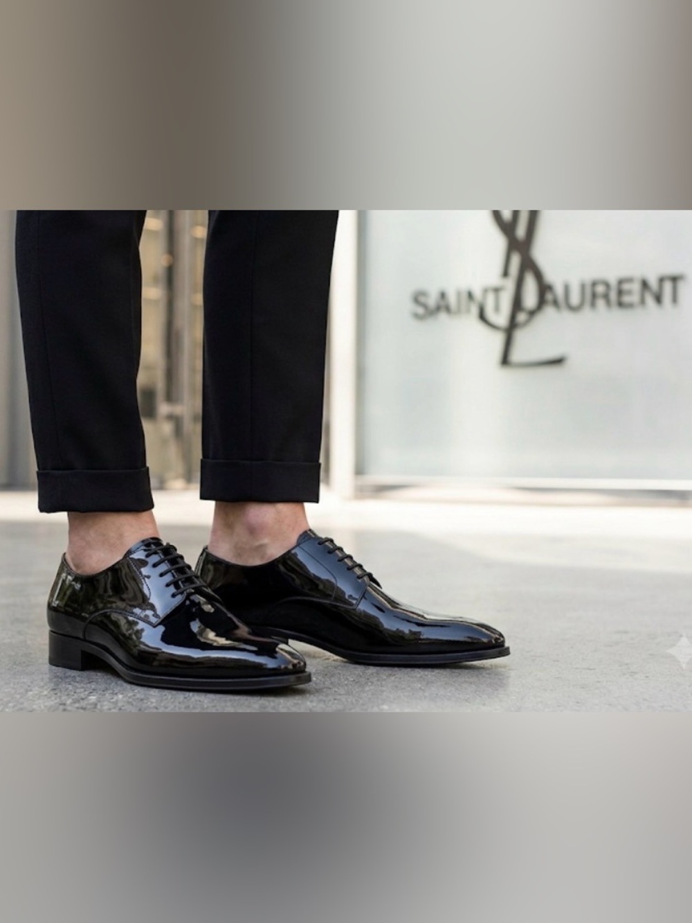 New authentic Saint Laurent luxury designer patent leather dress shoes 11.5